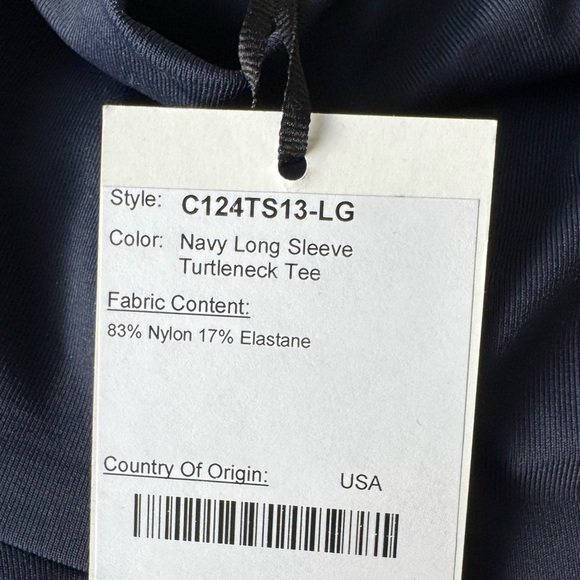NWT Worth New York Navy Long Sleeve Turtleneck Tee SZ L - Picture 3 of 6